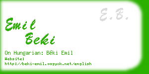 emil beki business card