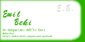 emil beki business card